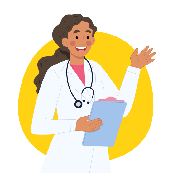 Women doctor greeting